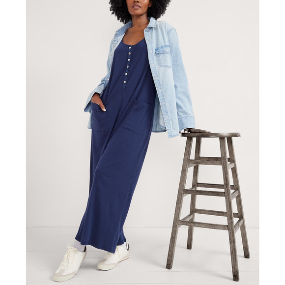 Hatch 'The 24/7 Feeding' Blue Cotton Jumpsuit Size 0 - Picture 1 of 4